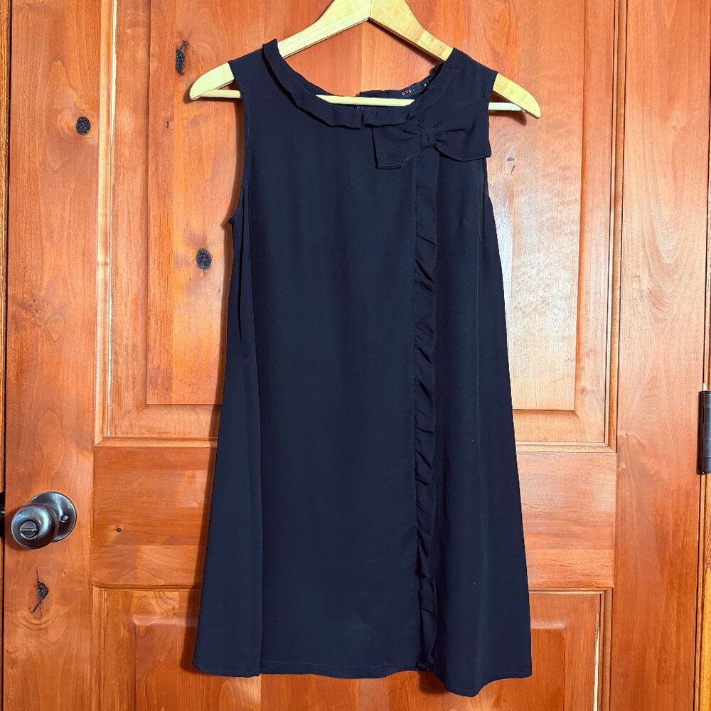 Lux black babydoll mini dress 100% silk Womens S
